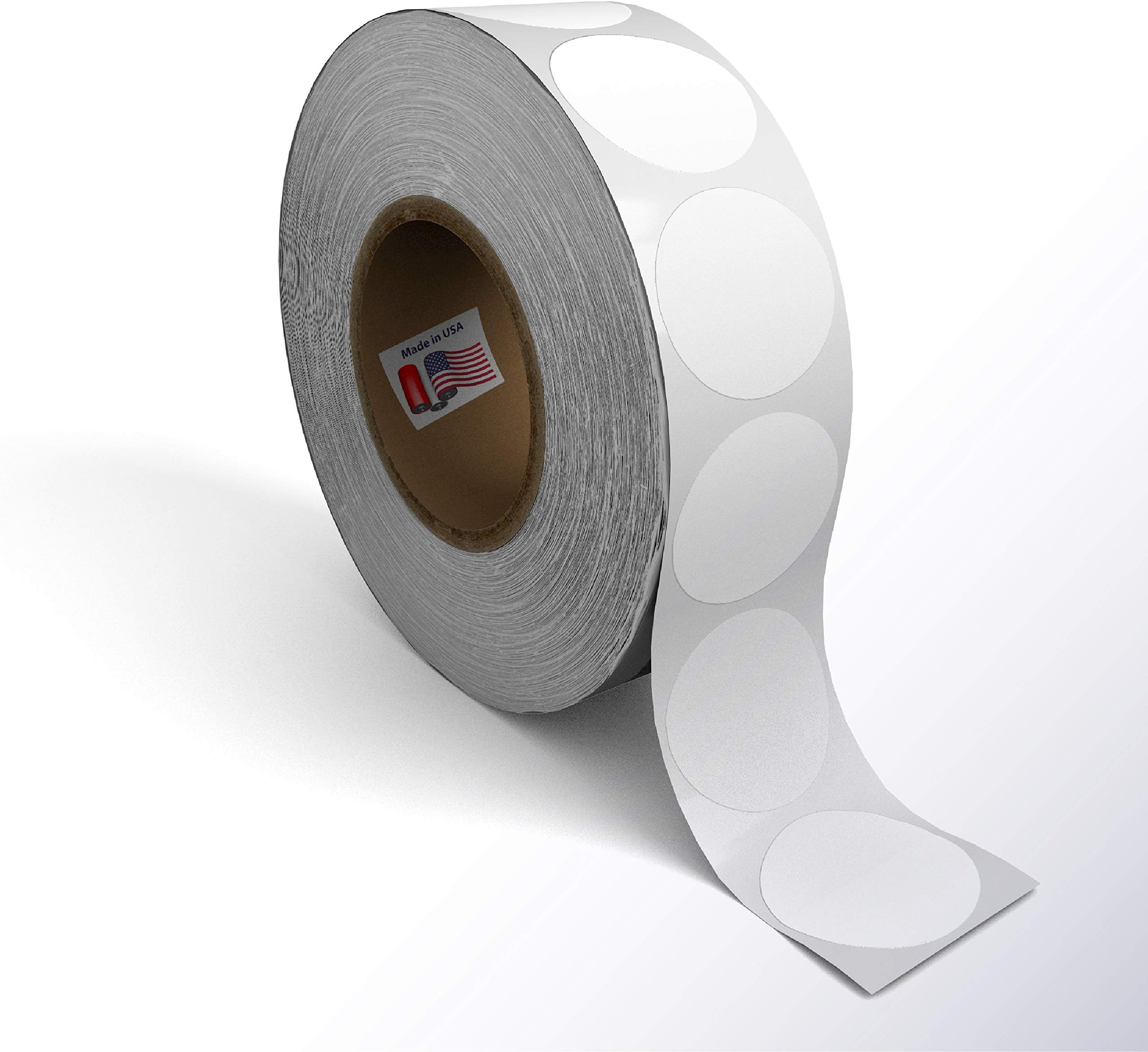 Kenco Color Coding Circle Dot Sticker Labels on a roll (White, 1 INCH 1000 Stickers)
