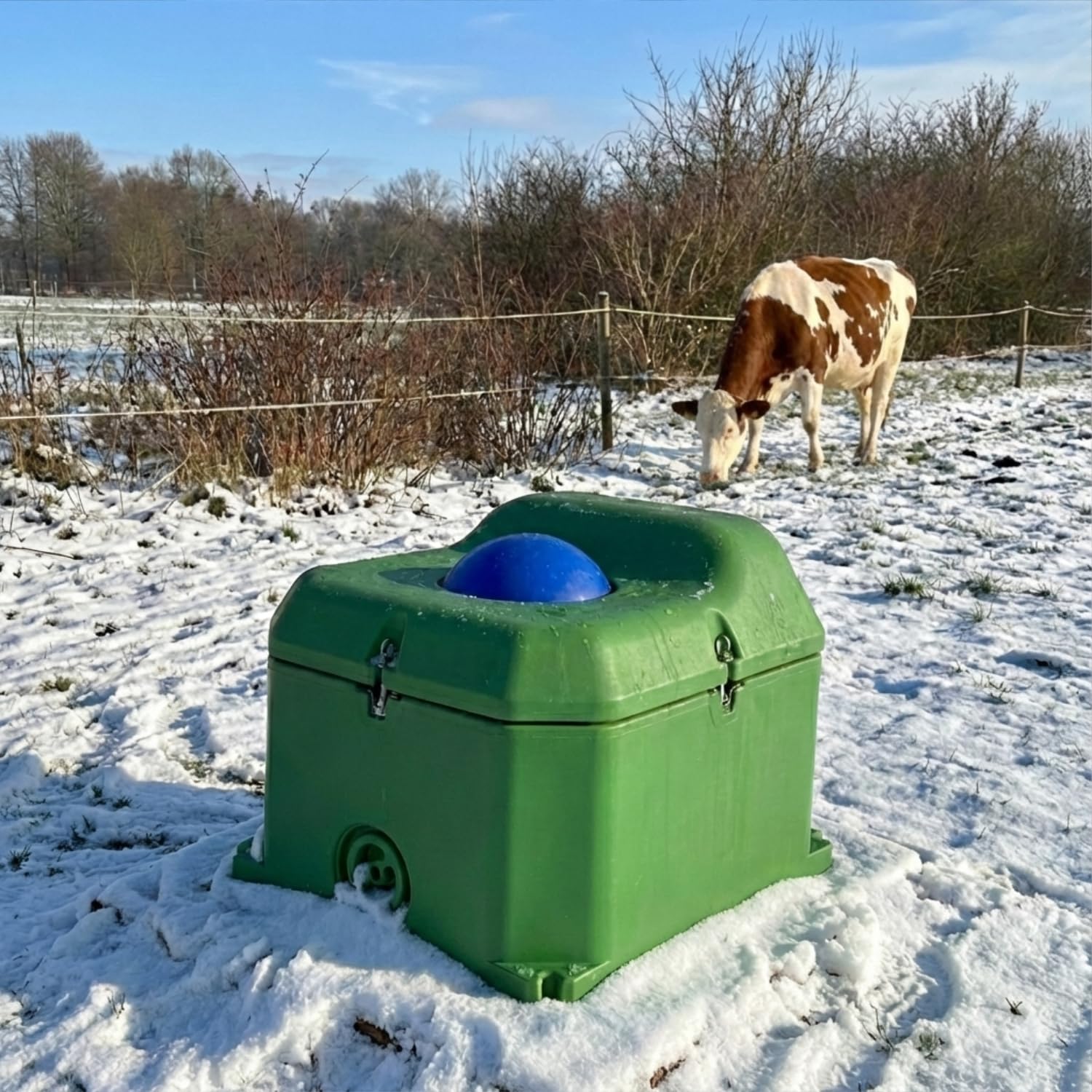 Balltränke 40L Frostsicher bis -15°C Stromlose Weidetränke Thermotränke für Pferde Rinder