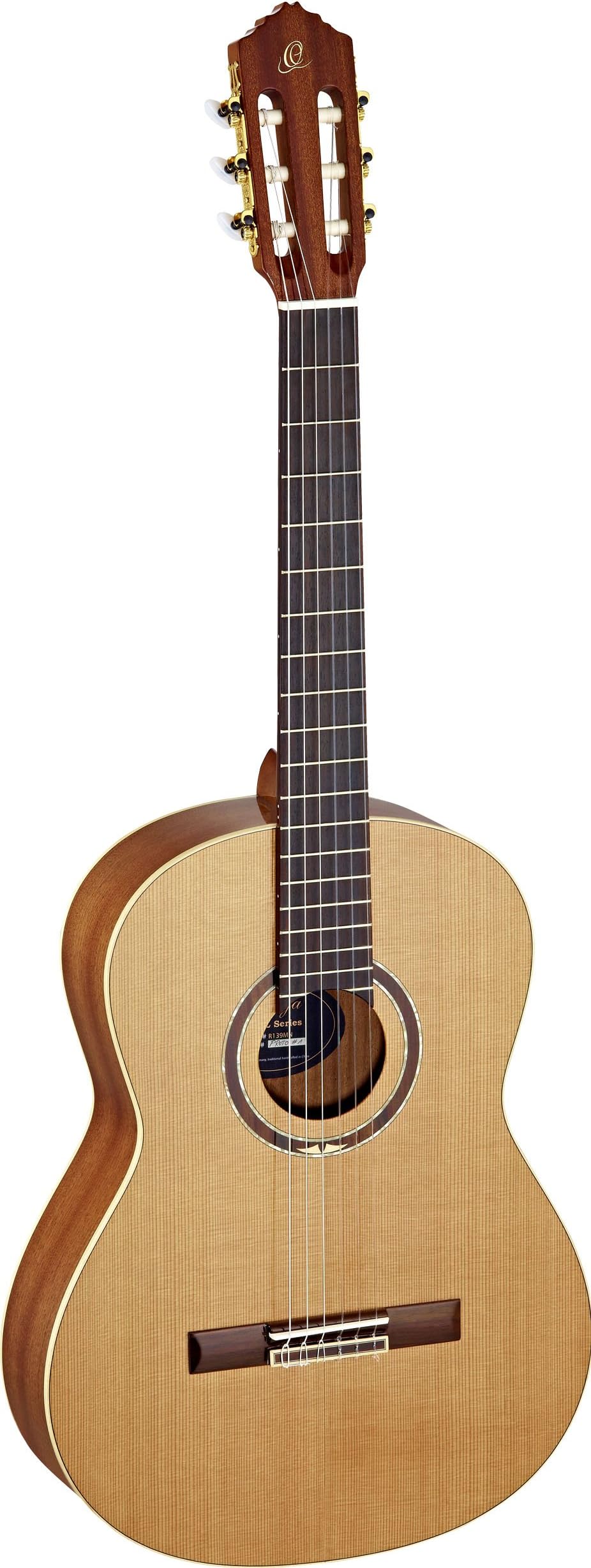 Ortega Guitars R139MN Feel Series Medium Neck Nylon 6-String Guitar with Cedar Top and Mahogany Body