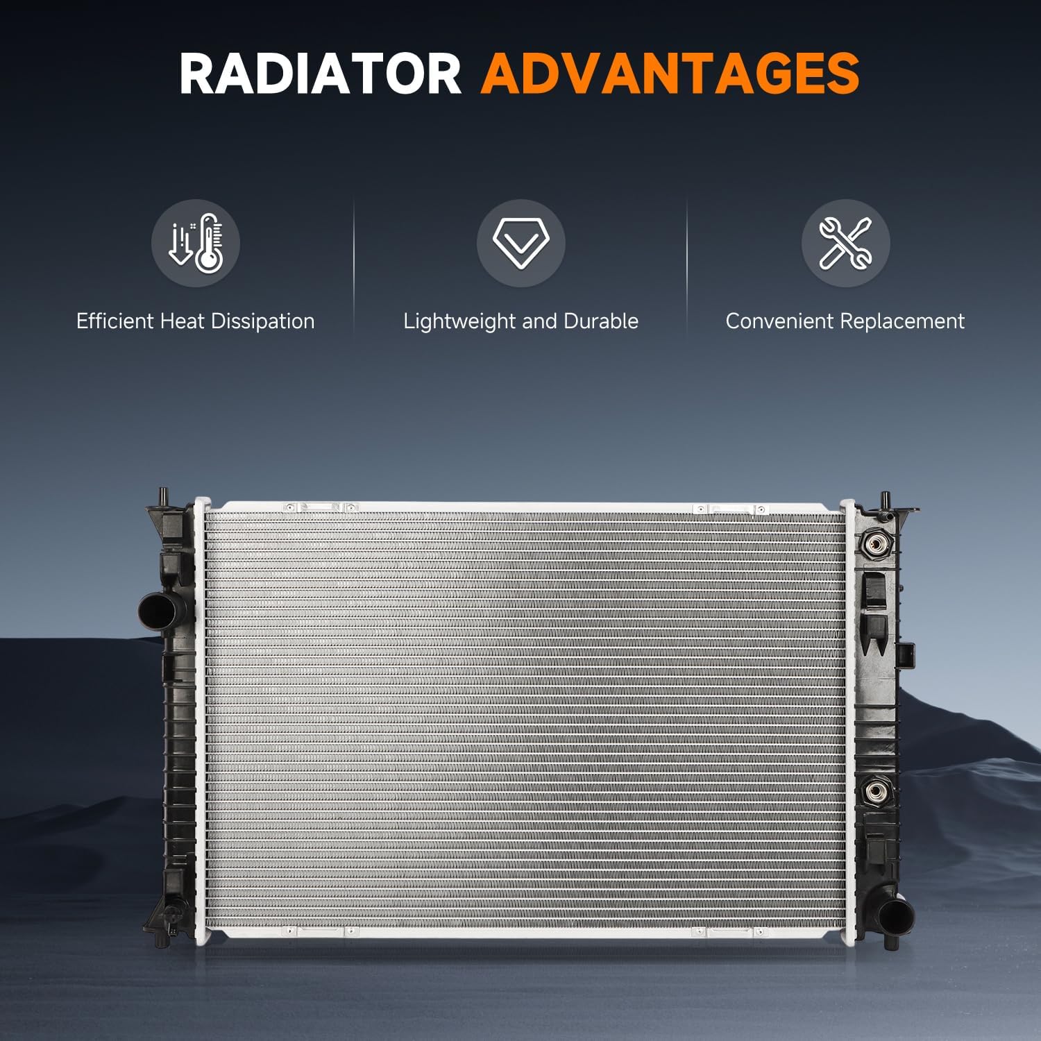 OCPTY 13126 Radiator Replacement for 2010-2012 for Fusion 2007-2012 for Lincoln MKZ 2010-2011 for Mercury Milan Car Radiator Replace# CU13126, RK1735, FO3010289 Aluminum Replacement Radiators