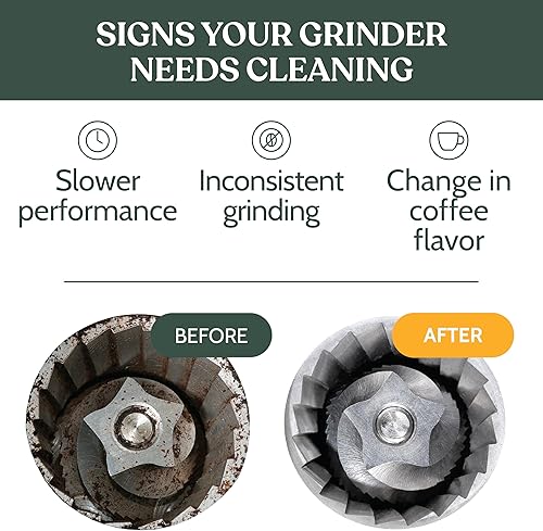 Miniatura 5 de Roobi Tabletas de limpieza profesional para molinillo de café. Limpiador de molinillo de café neutro en carbono. Hasta 14 limpias, 17.64 oz.