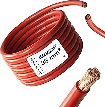 EBROM Batteriekabel - Aderleitung ROT, H07V-K 6-10 - 16-25 - 35-50 - 70 oder 95 mm² - Batterie Kabel 99,9% OFC Kupfer, Meterware, Ihre Auswahl: 35 mm2, x Stück im Warenkorb = x Meter von 35mm2