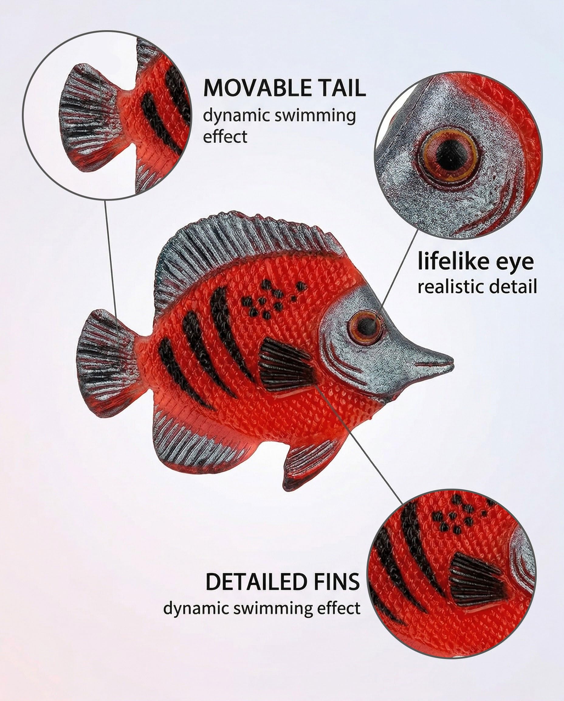 20 PCS Plastica Piccoli Pesci Finti Tropicali Pesce Tropicale Figura in Movimentopesci Galleggianti può Essere Sospeso per la Decorazione di Acquari, Pesce Finto, Stile casuale