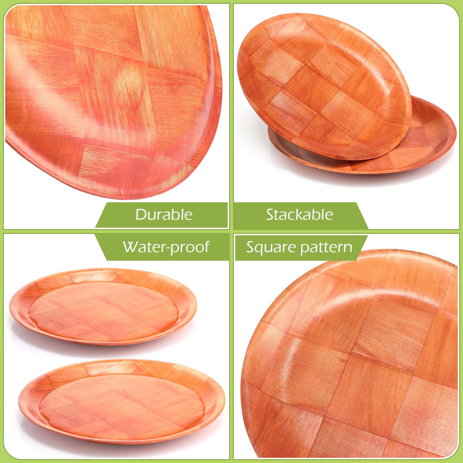 Amazon.co.jp: Thyle 木製プレート12点セット 10インチ 素朴な織り模様