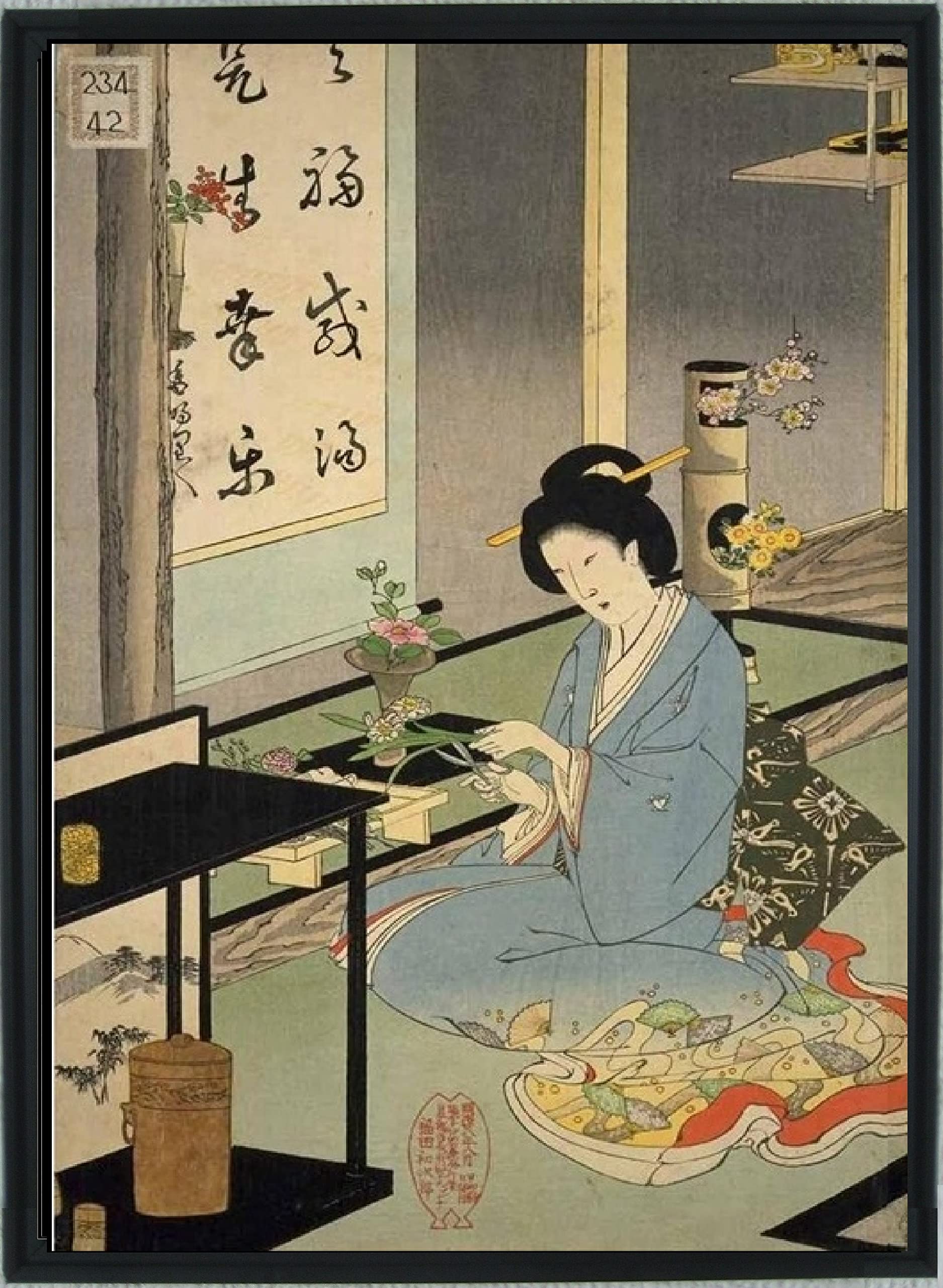 【貴重・大型】点描画 アート作品 額縁付き 貴重・大型】点描画 アート作品 額縁付き