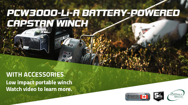 Winche portátil PCW3000-Li batería 2,200 lbs capacidad miniatura 7