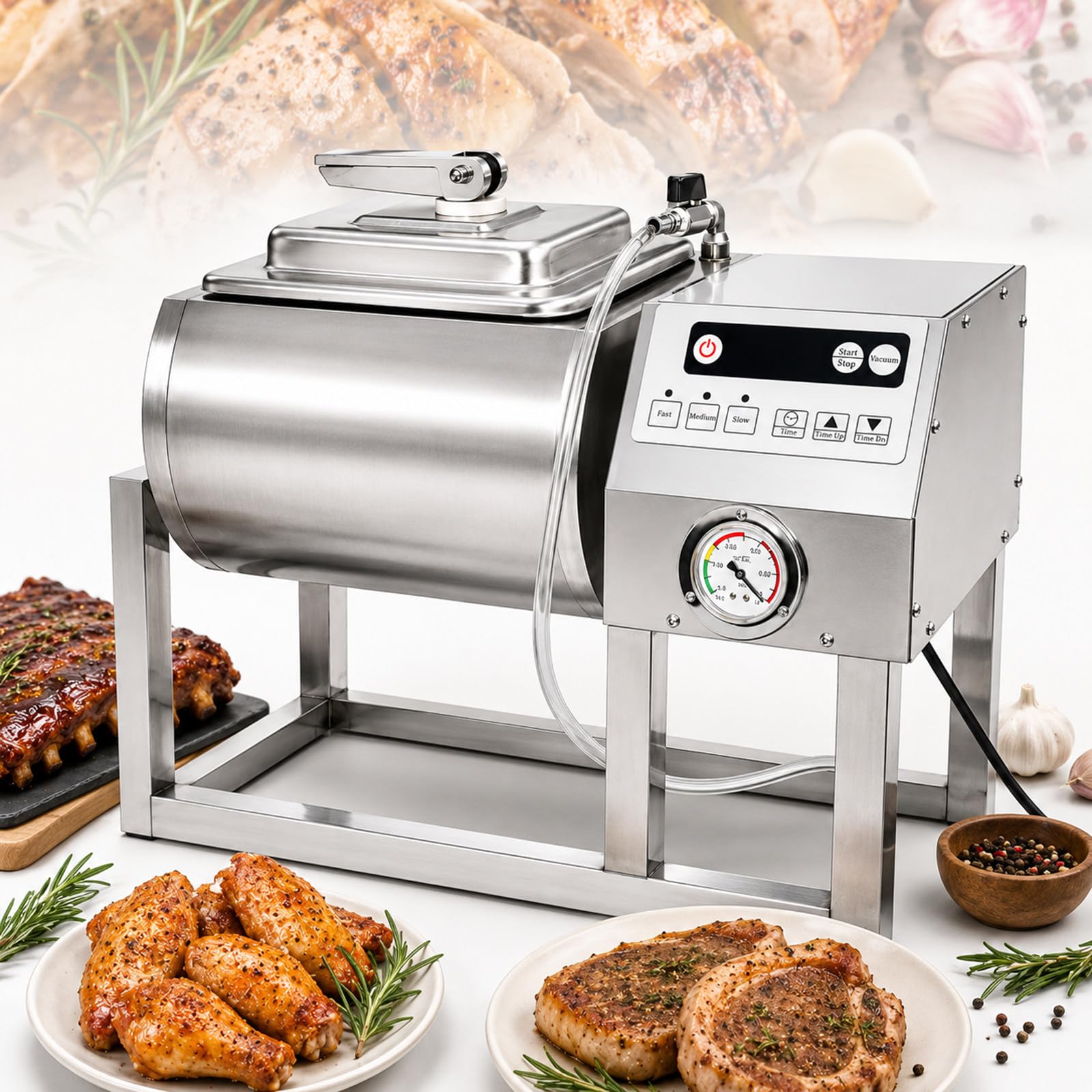 Masownica próżniowa, komercyjny marynator do skrzydełek z kurczaka, kurczaka smażonego, BBQ, burgerów, kebaba, cateringu i masarni z timerem