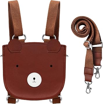 Mayplous Kids Backpack for Girls and Boys Childrens Shoulder Bag Mini Backpack Teenagers Crossbody Bag Cute Animal 2 in 1 Style Small Size for Over 4 Years L16xW7xH16cm / L6.3xW2.8xH6.3in Bear