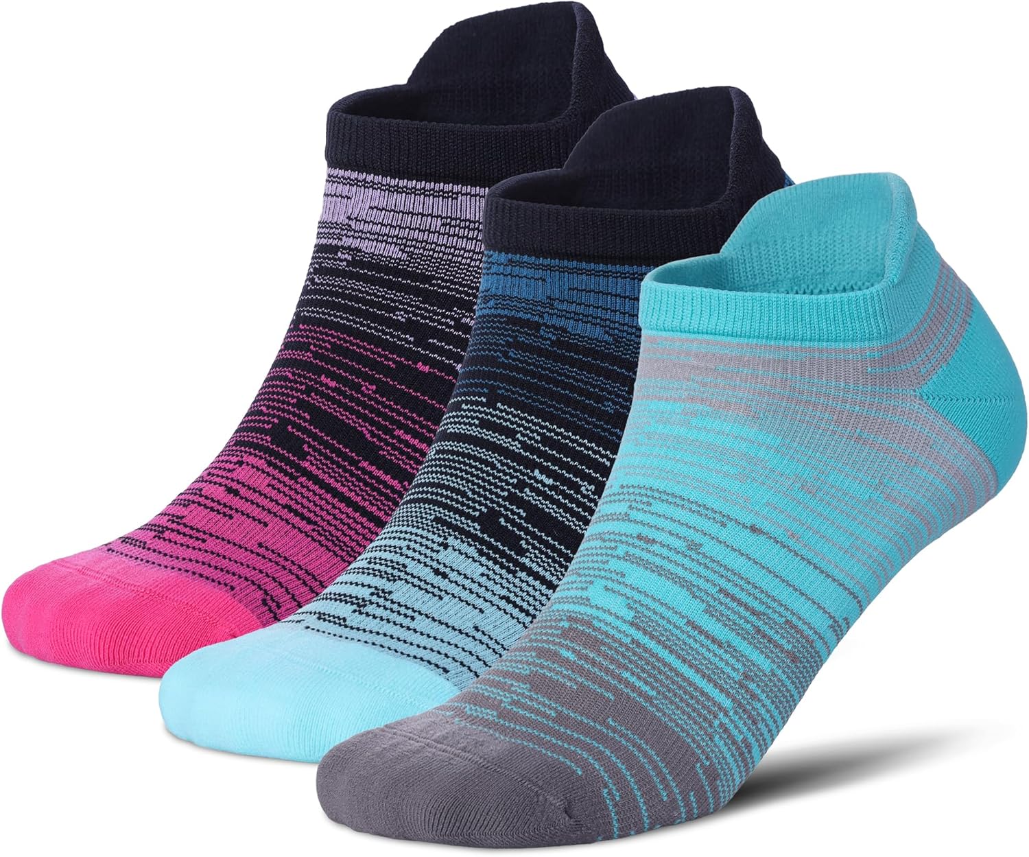 LEVSOX Ankle Compression Socks for Women Men Cushioned Running Support Socks for Plantar Fasciitis Relief 3 Pairs