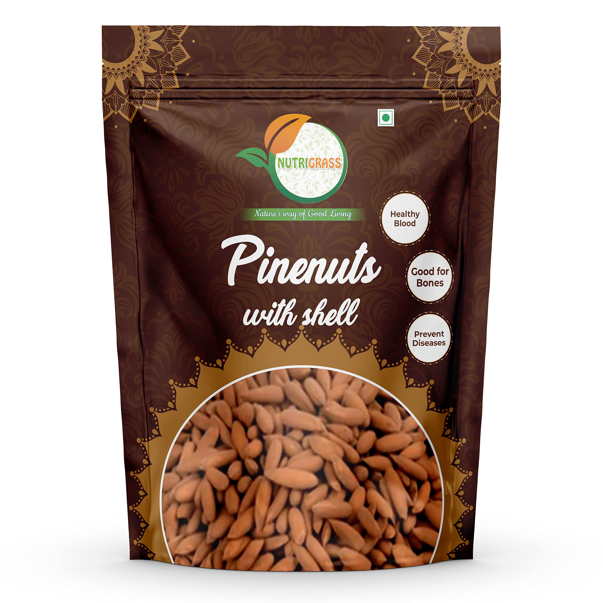 NUTRIGRASS Pine Nuts with Shell - 500gm | Chilgoza Dry Fruit (B09PHLGF2W) Amazon Price History, Amazon Price Tracker