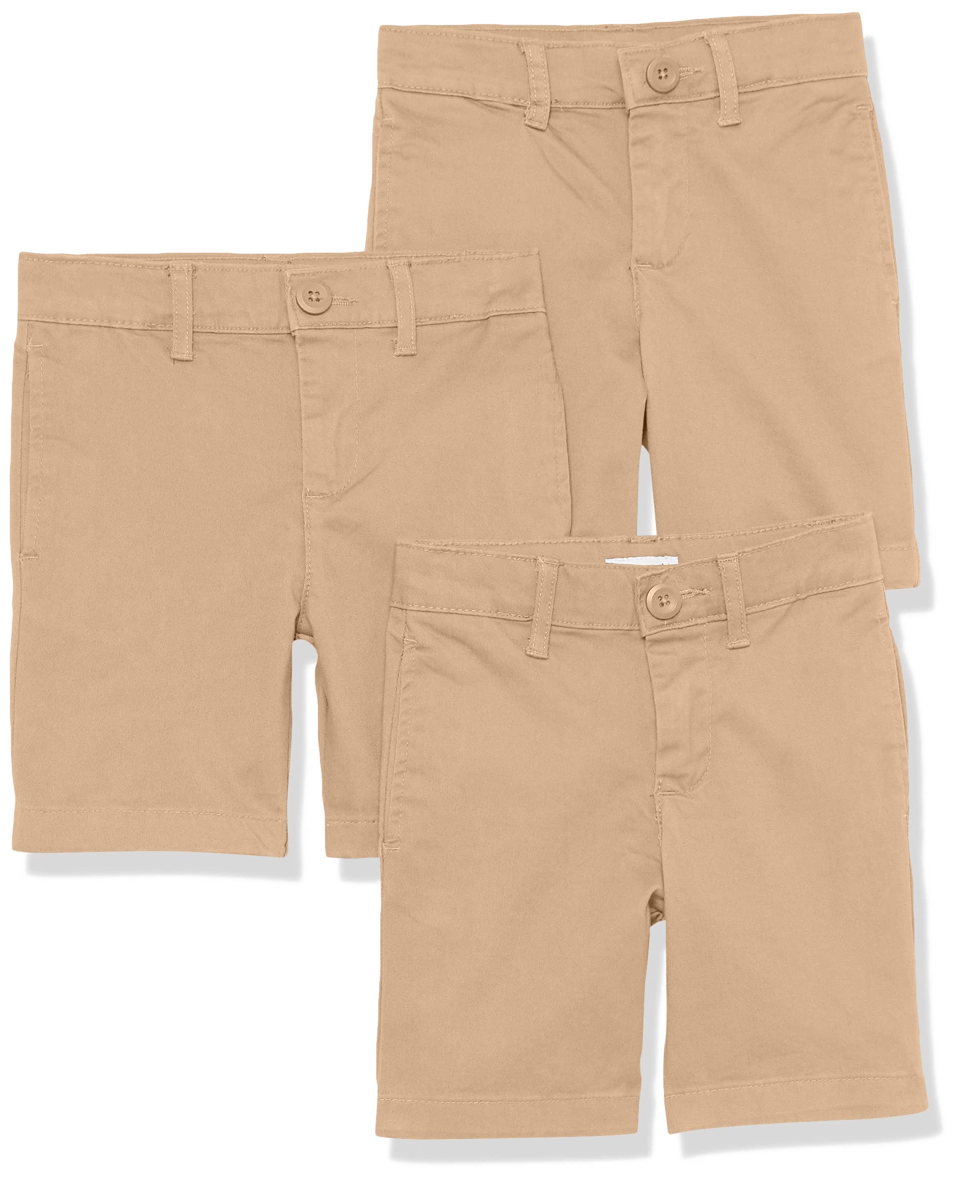 amazon essentials boys and toddlers39 uniform woven flat-front shorts wrinkle resistant pack of 3