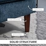 HOMCOM 3-Seater Canapé sectionnel, L Canapé en forme de coin avec salon à la chaise droite, Chenille Couch rembourré avec jambes et bras en bois pour le salon, chambre, bleu marine