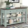 Farmhouse Wood Entryway Console Table 48-Inch Modern Sofa Entry Table with Drawers and Storage Shelves for Entrance Living Room Green