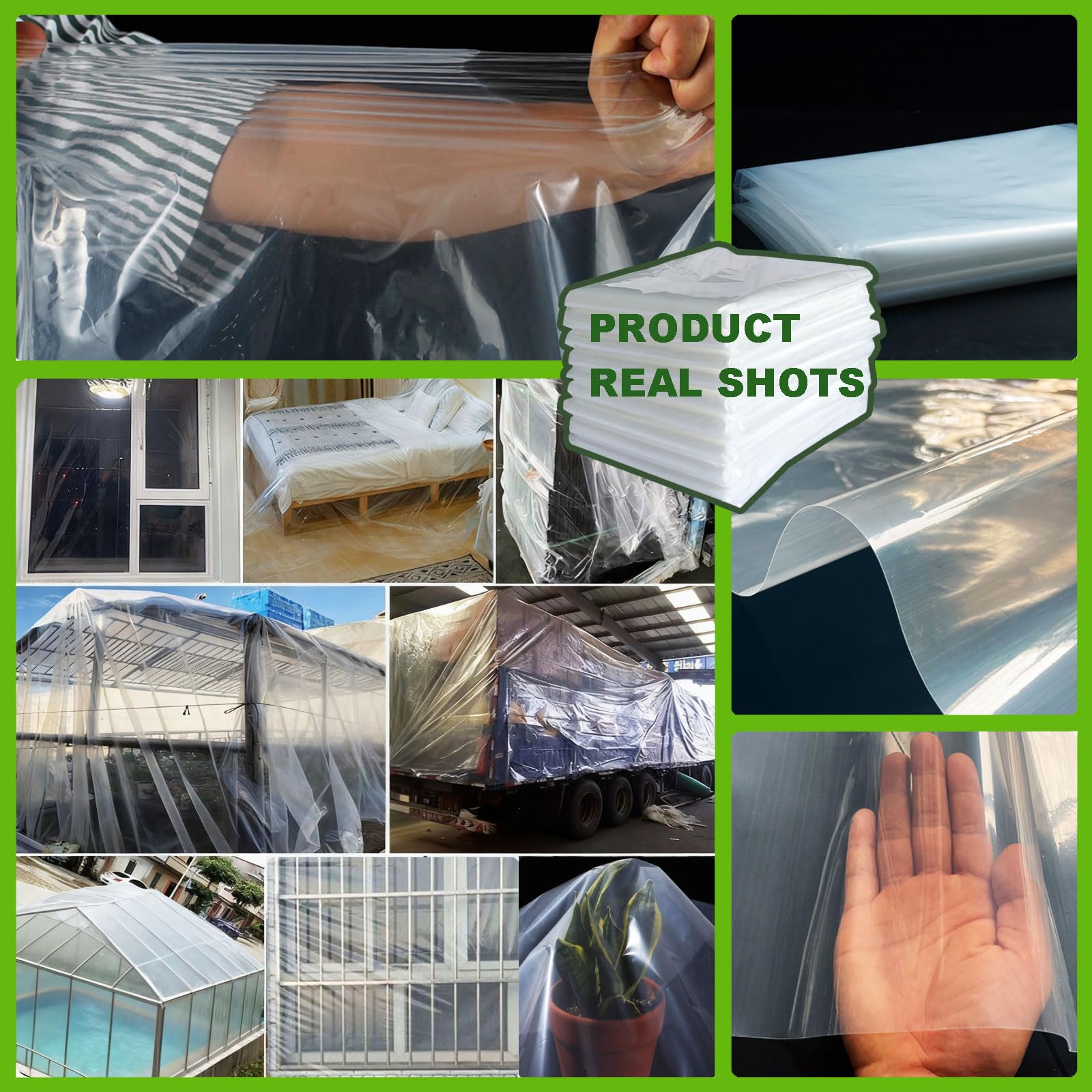 Generisch Diese robuste, transparente Kunststofffolie (3 x 10 m) ist eine verdickte, wasserdichte und staubdichte Gewächshausfolie, die Sich ideal für Gartenbau, Landwirtschaft, Gebäudeisolierung und