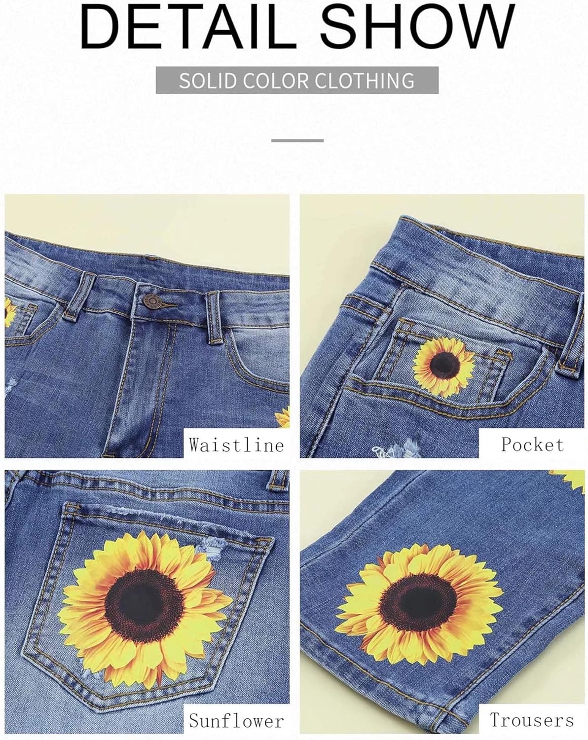 Astylish Womens Plaid Patch Ripped Boyfriend Distressed Stretch Skinny Denim Jeans - Image 5