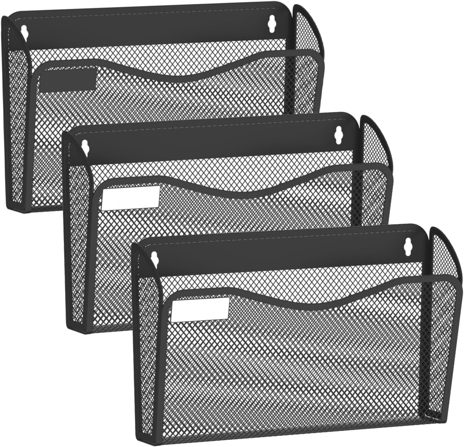 - Wall File Organizer, Mesh Hanging File Organizer, Home Office Organization and Storage, 3 Single Pockets Document Magazine Rack