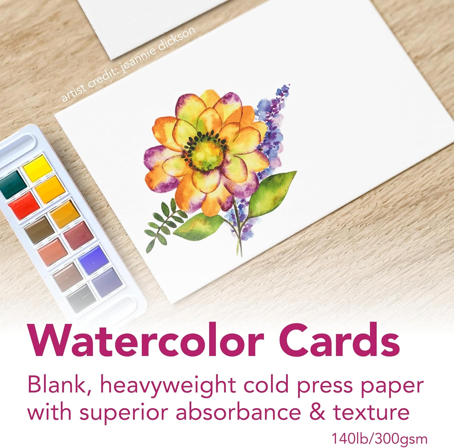 Strathmore 300 Series Watercolor Cards, Announcement Size, 3.5x4.875 inches, 6 Cards & Envelopes - Blank Greeting Cards for Weddings, Events, Birthdays, Holidays - Image 2