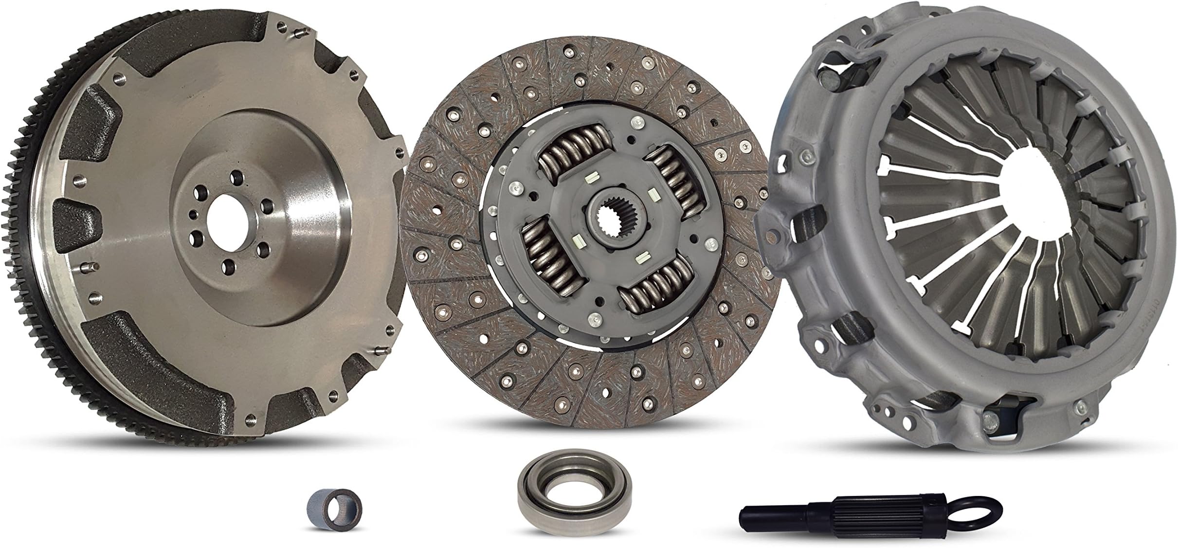 Clutch Conversion Flywheel Kit (06-080SMF-11) Compatible With Equator Base Premium Frontier S SE SV XE 2005-2019 2.5L 2488CC | GAS DOHC Naturally Aspirated Ceramic Sprung Disc