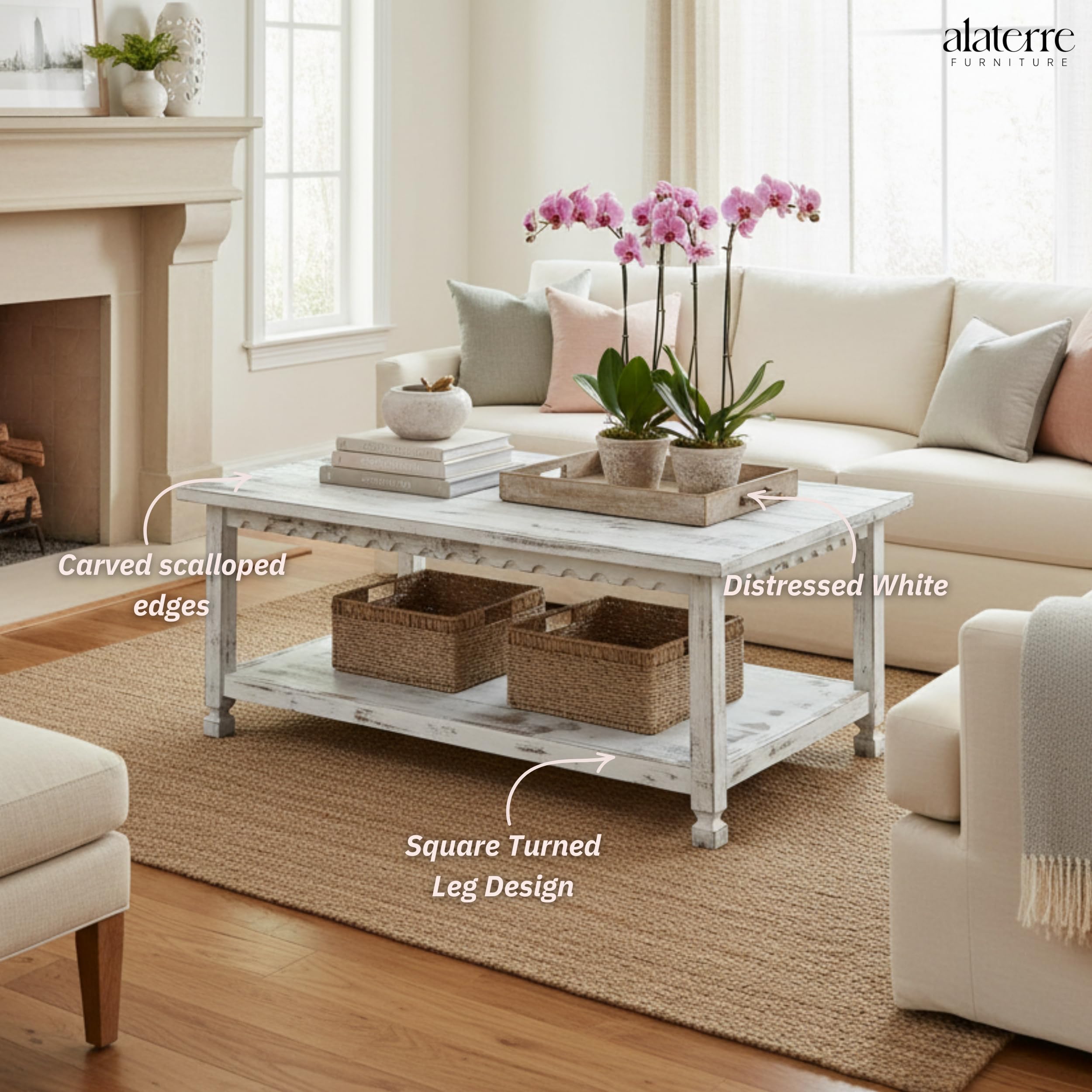 Alaterre Shaker Cottage 2shelf Mesa Auxiliar | Envío gratis Alaterre Shaker Cottage 2shelf Mesa Auxiliar | Envío gratis