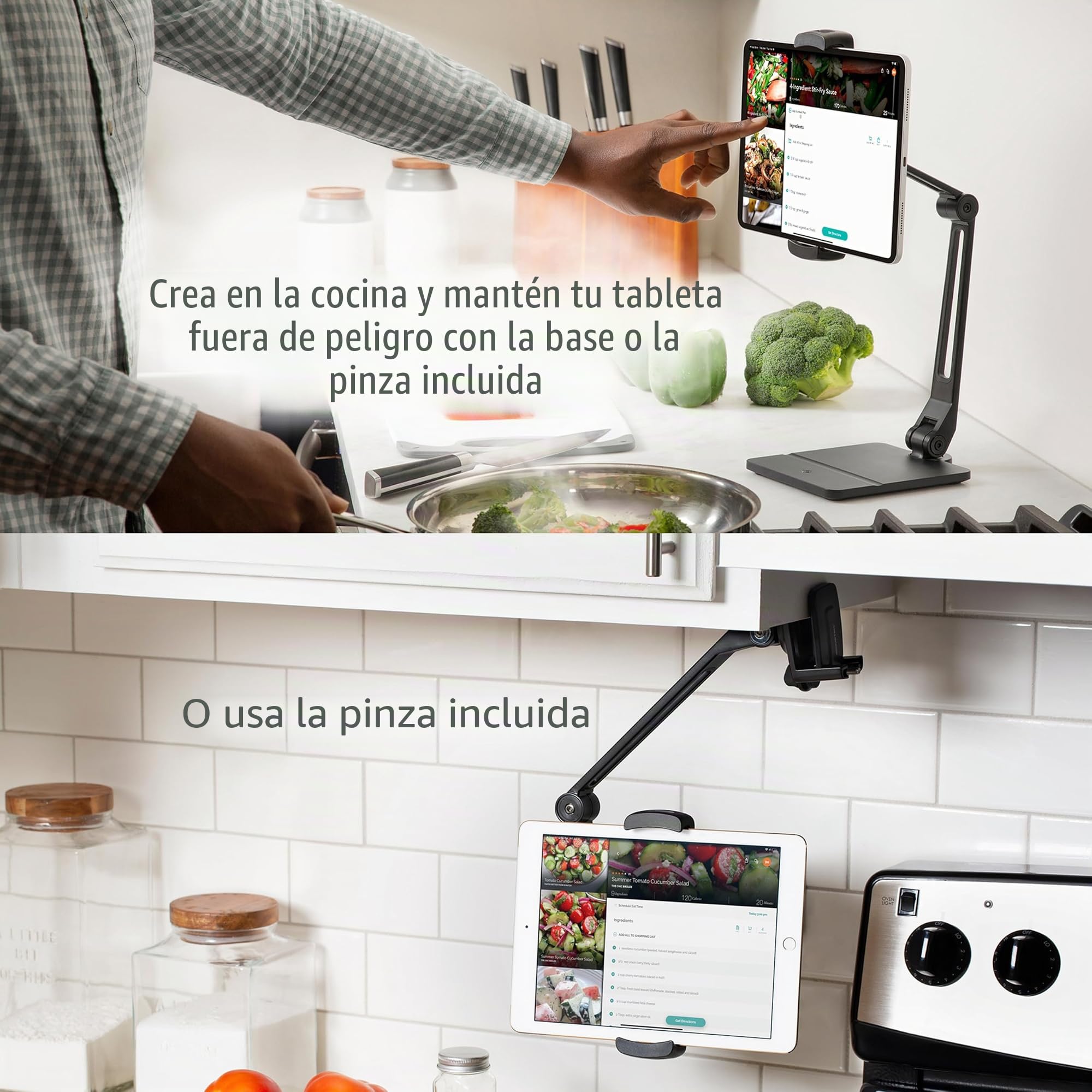 Twelve South HoverBar Duo (2ª generación) para iPad/iPad Pro/Tablets | Brazo Ajustable con Nueva Base Pesada de liberación rápida y Accesorios de Abrazadera de Superficie para Montaje iPad (Negro)