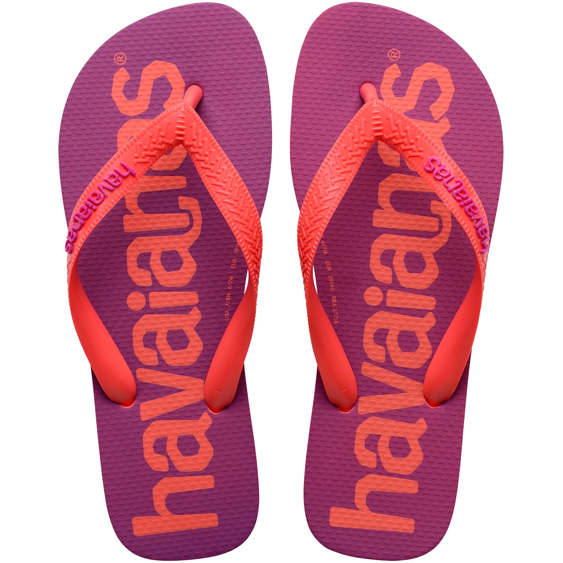 Havaianas Top Logomania 2 (Mini Me) Unisex Kids FlipFlop Salmon 12/13 UK Child