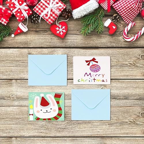 Miniatura 4 de 20 mini tarjetas de Papá Noel con sobre para niños, tarjetas de Navidad plegables para niños, tarjetas de felicitación de Feliz Navidad, Navidad,