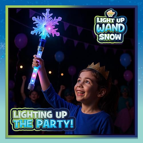 Miniatura 10 de IPIDIPI TOYS Varita de copo de nieve  Varita mágica giratoria iluminada para niños, hadas de princesa, regalos de fiesta de vacaciones y regalos