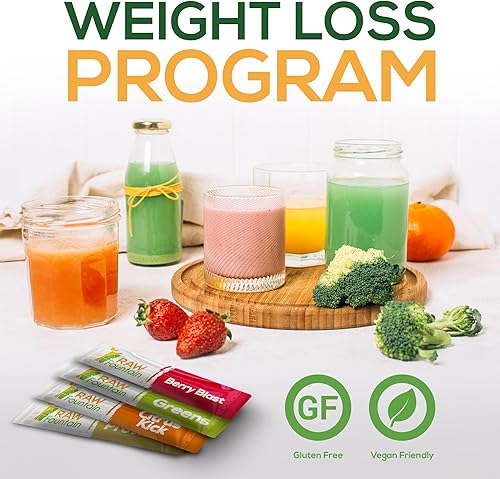 Miniatura 3 de Desintoxicación de limpieza de jugo de 3 días de RAW Fountain, 24 paquetes de polvo, apto para viajes y veganos, programa de pérdida de peso,