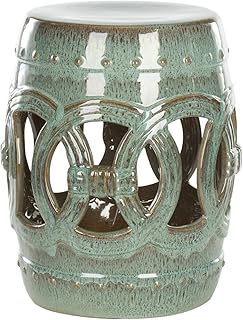 SAFAVIEH Double Coin Antique Blue-Green Indoor/Outdoor Ceramic Stool