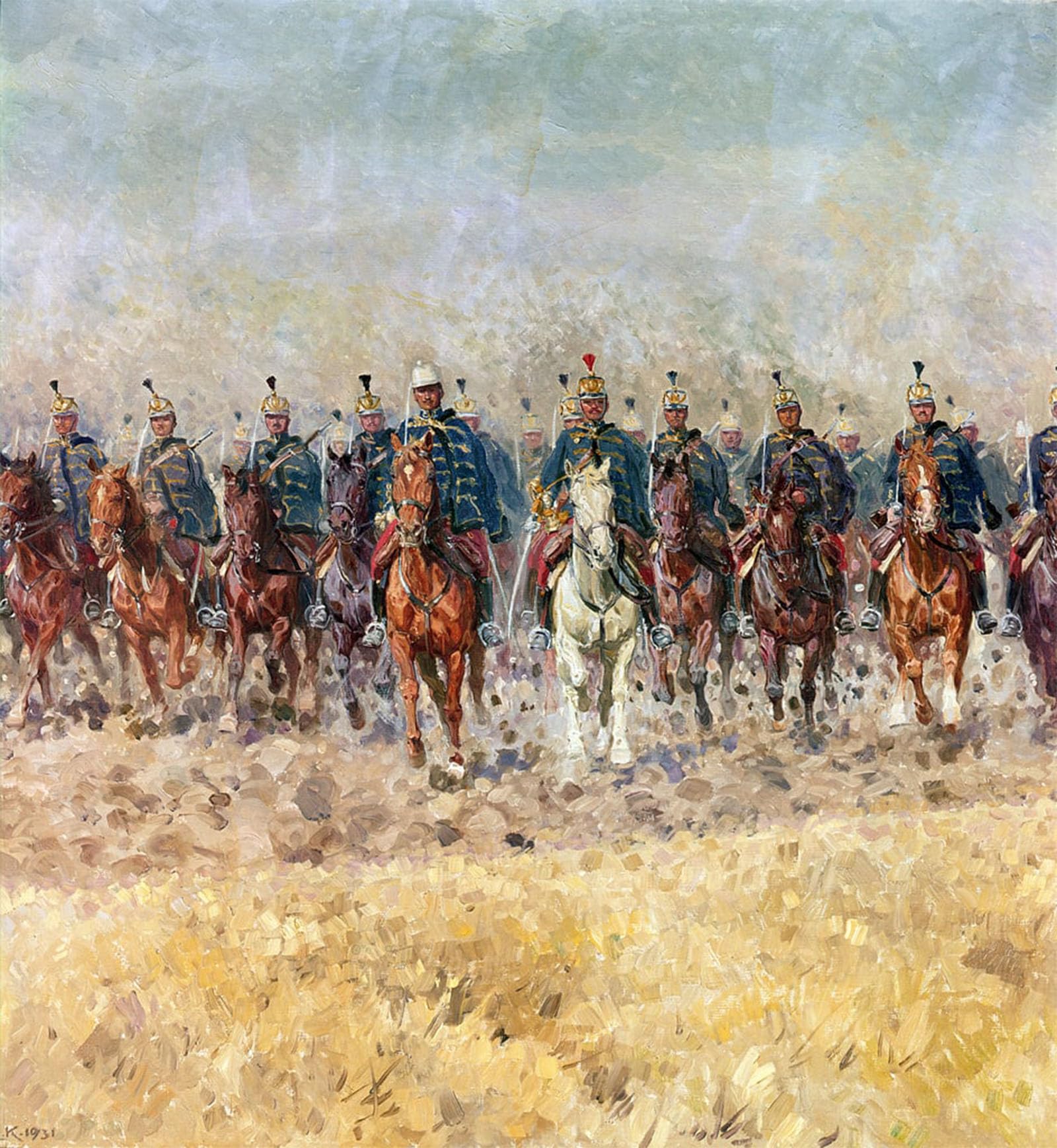 ARTXLXXBN Famous Prints Artwork Pictures Poster Painting Art Swansong of the Hussars by Ludwig Artwork Landscape Pictures for Home Decor 60x90cm