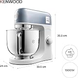 Kenwood KMX760BL KMIX Impastatrice Planetaria con Ciotola con manico in Acciaio da 5L, 3 Ganci di Miscelazione, Potenza 1000W, Personalizzabile con oltre 20 Accessori Acquistabili Separatamente, Blu - 5