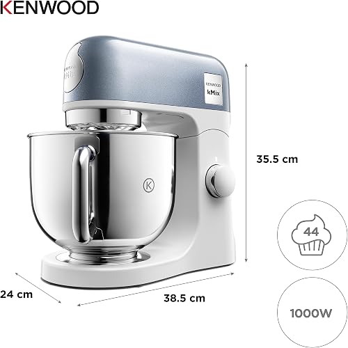 Kenwood KMX760BL KMIX Impastatrice Planetaria con Ciotola con manico in Acciaio da 5L, 3 Ganci di Miscelazione, Potenza 1000W, Personalizzabile con oltre 20 Accessori Acquistabili Separatamente, Blu - 5