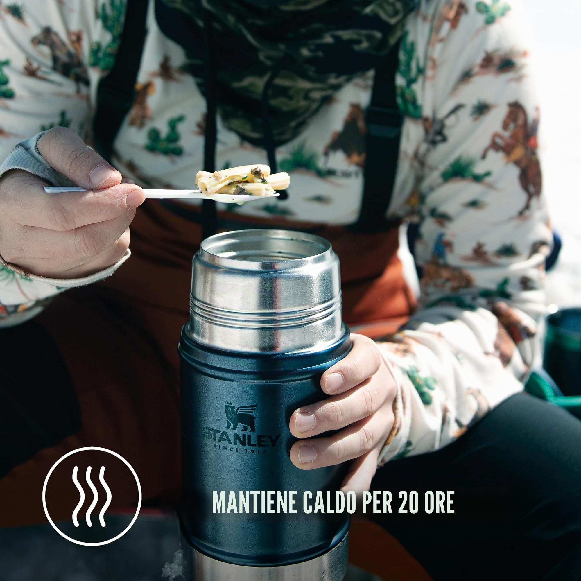 STANLEY Classic Legendary Food Jar 0.94L - Contenitore Termico Per Alimenti Caldi - Thermos - Lavabile In Lavastoviglie - Portavivande - Senza BPA & Acciaio Inox - Hammertone Green
