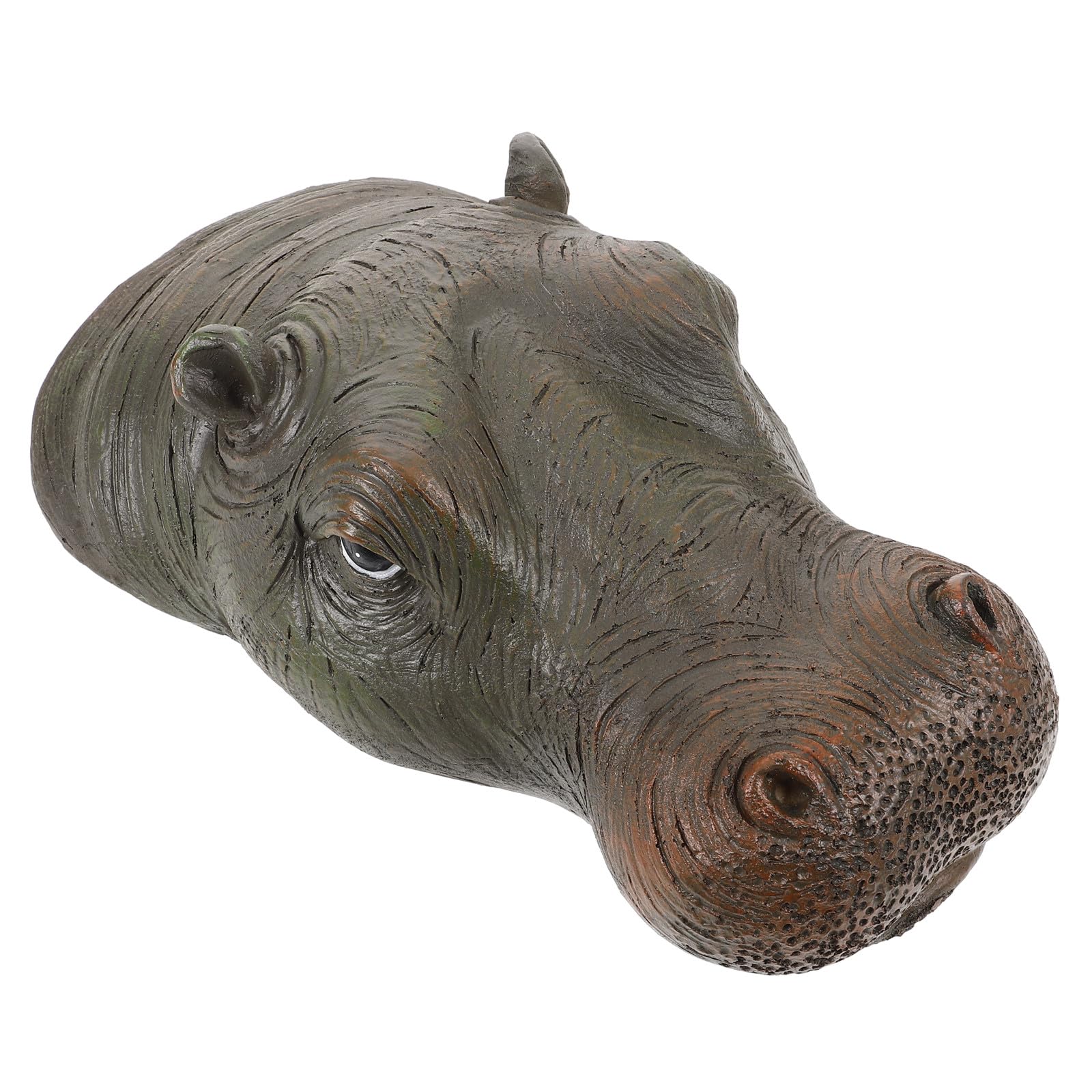 Tête d'hippopotame flottante en résine pour décorer vos bassins de jardin avec réalisme