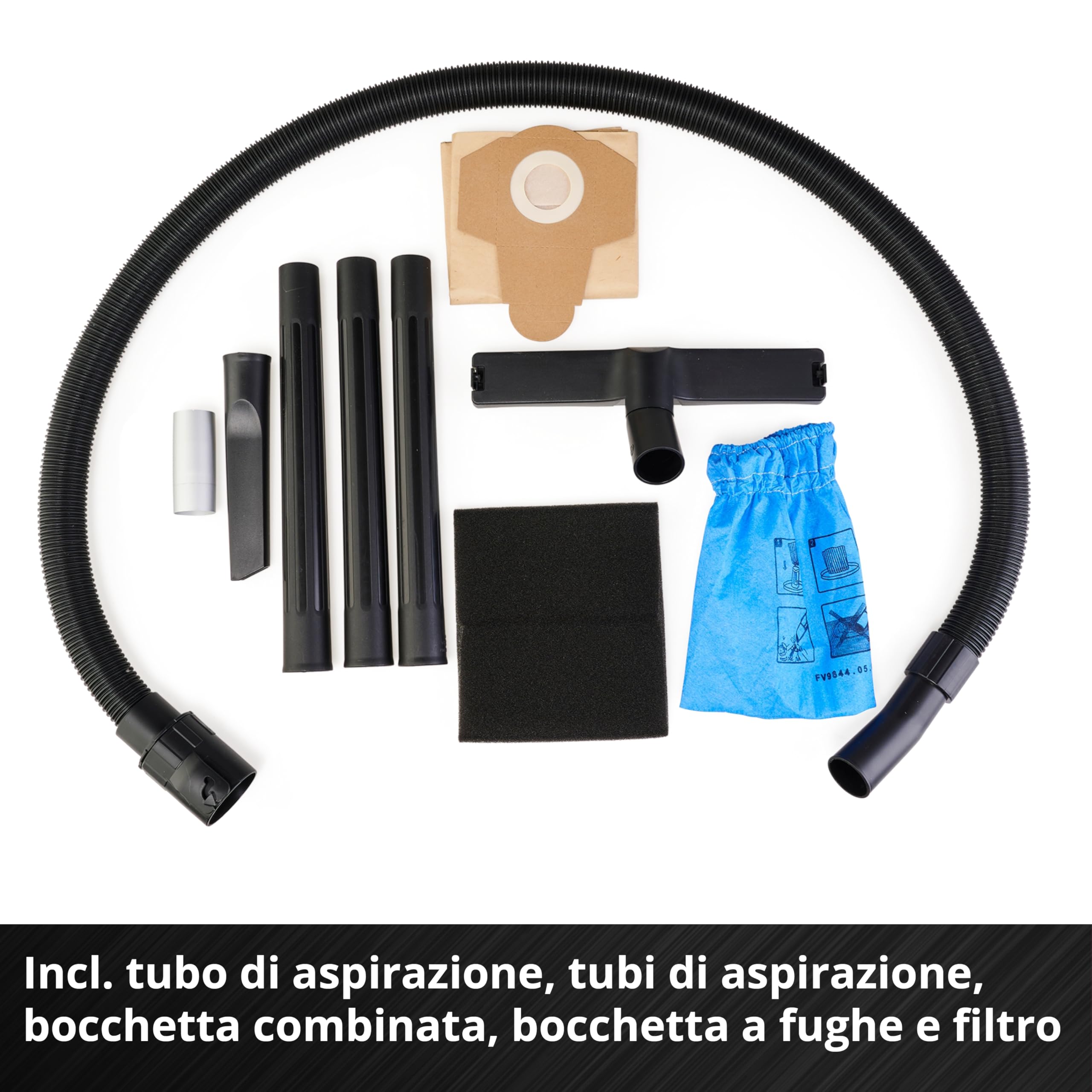 Einhell TC-VC 18/15 Li-Solo Aspiratore solidi e liquidi a batteria Power X-Change 18V 15L 80 mbar 150 cm