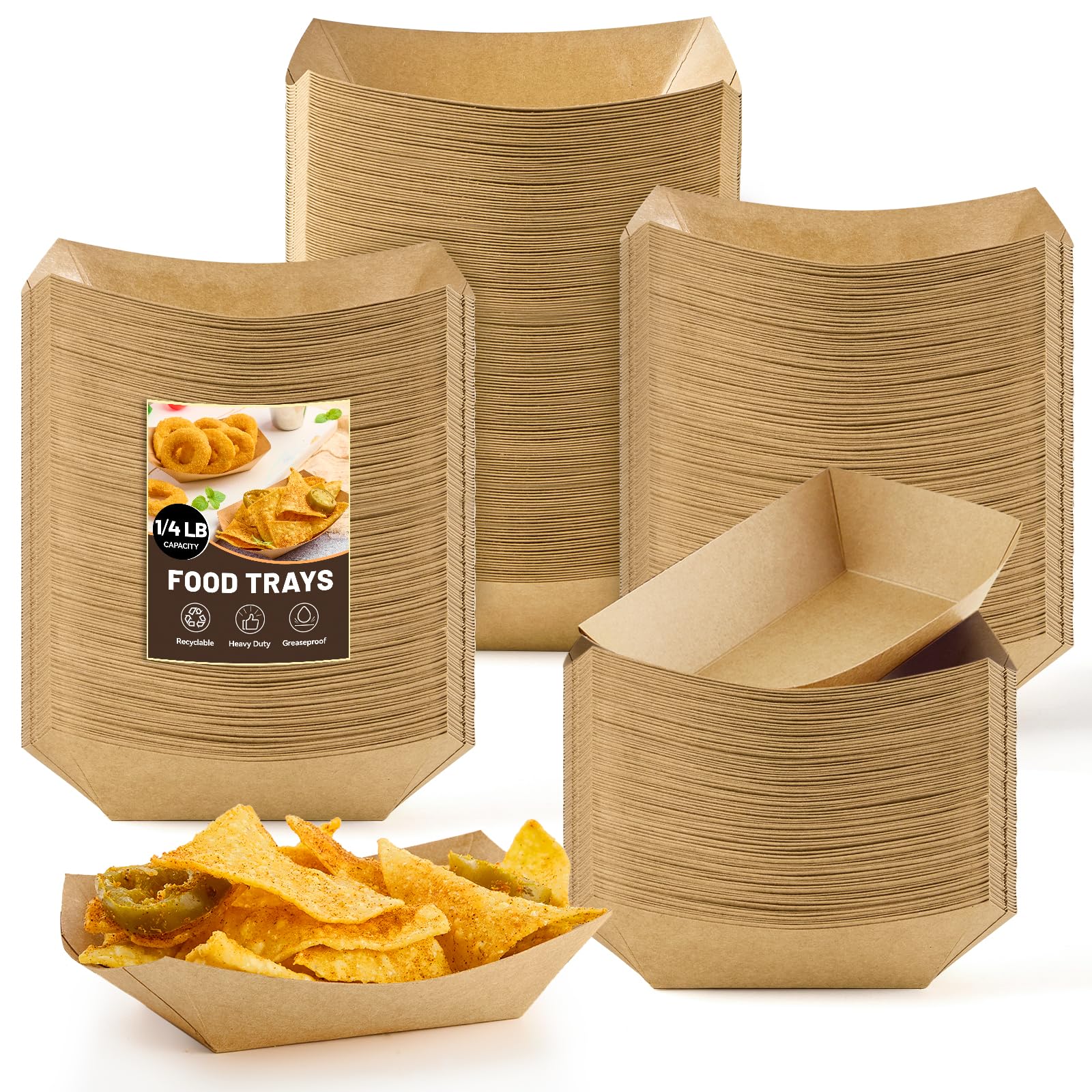 Amazon.com | ZORRITA 1/4 Lb Mini Paper Food Trays, 100 Pack