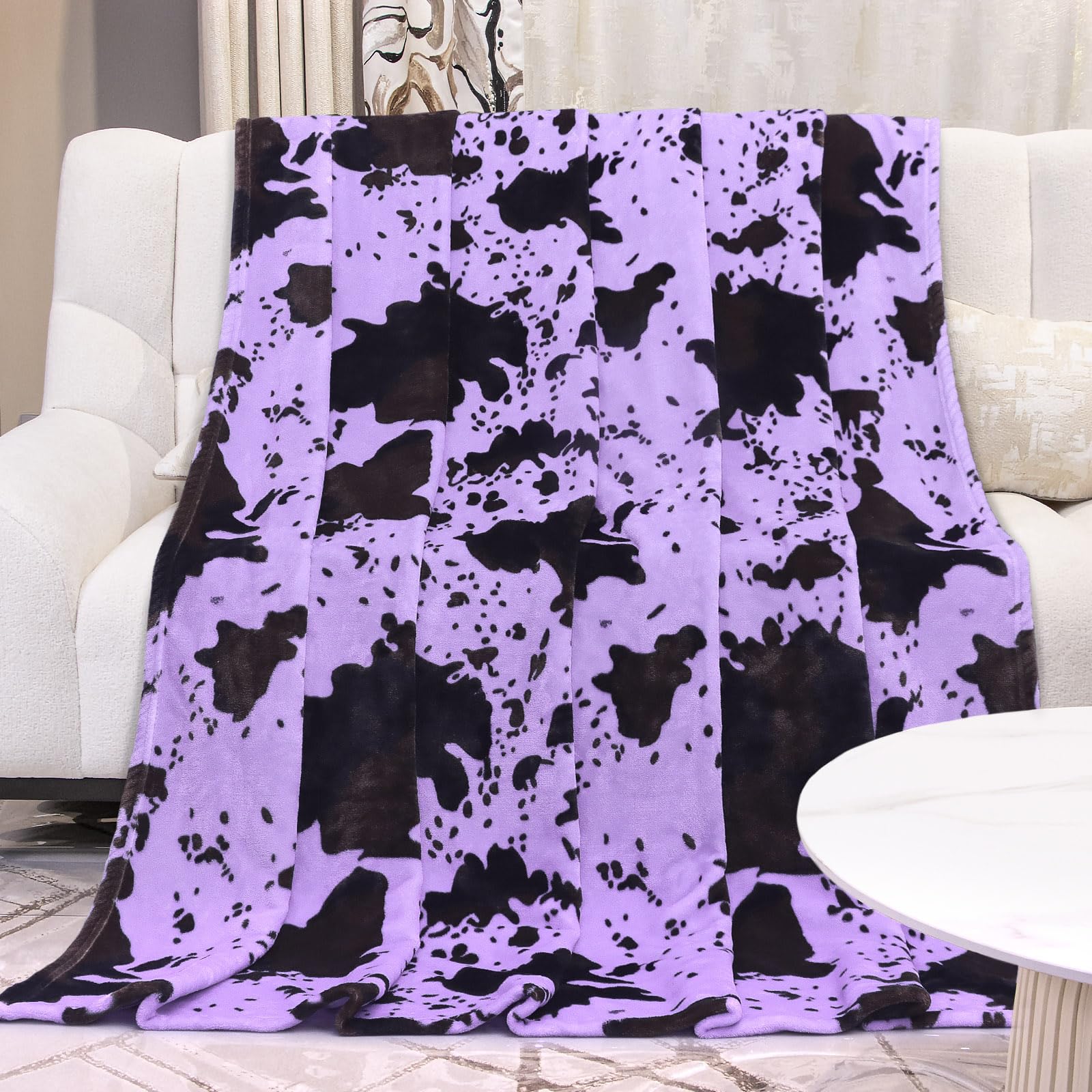 Twin Size Blanket for Bed, Soft Cozy Purple Twin Fleece Throw Blanket for Travel Camping, All Season Bedroom Living Room Home Decor,60x80Inches