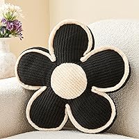 Vista 20 de Almohada en forma de flor rosa, cojín de suelo de 13.7 pulgadas, cojín de flor para sofá, sofá cama, almohada suave de margarita, cojín decorativo