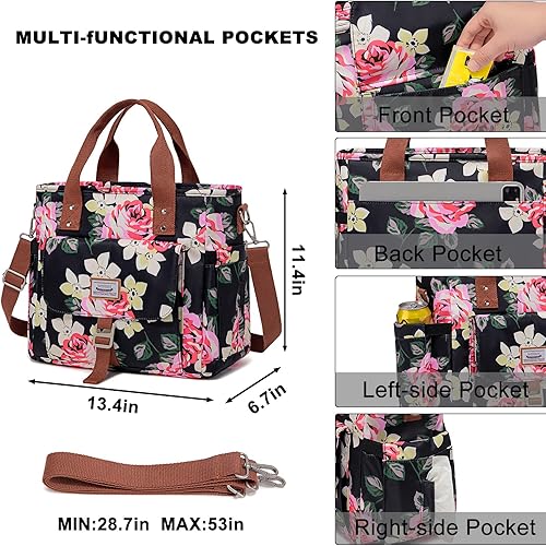 Miniatura 79 de Weitars Lonchera aislada para hombres y mujeres, lonchera a prueba de fugas para el trabajo, bolsa de almuerzo extragrande con correa de hombro