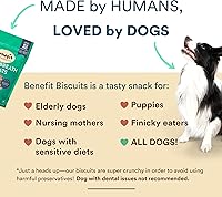 Vista 5 de Benefit Biscuits, golosinas naturales para perros, certificadas veganas, sin OMG, sin trigo, galletas saludables para perros, fabricadas en Estados