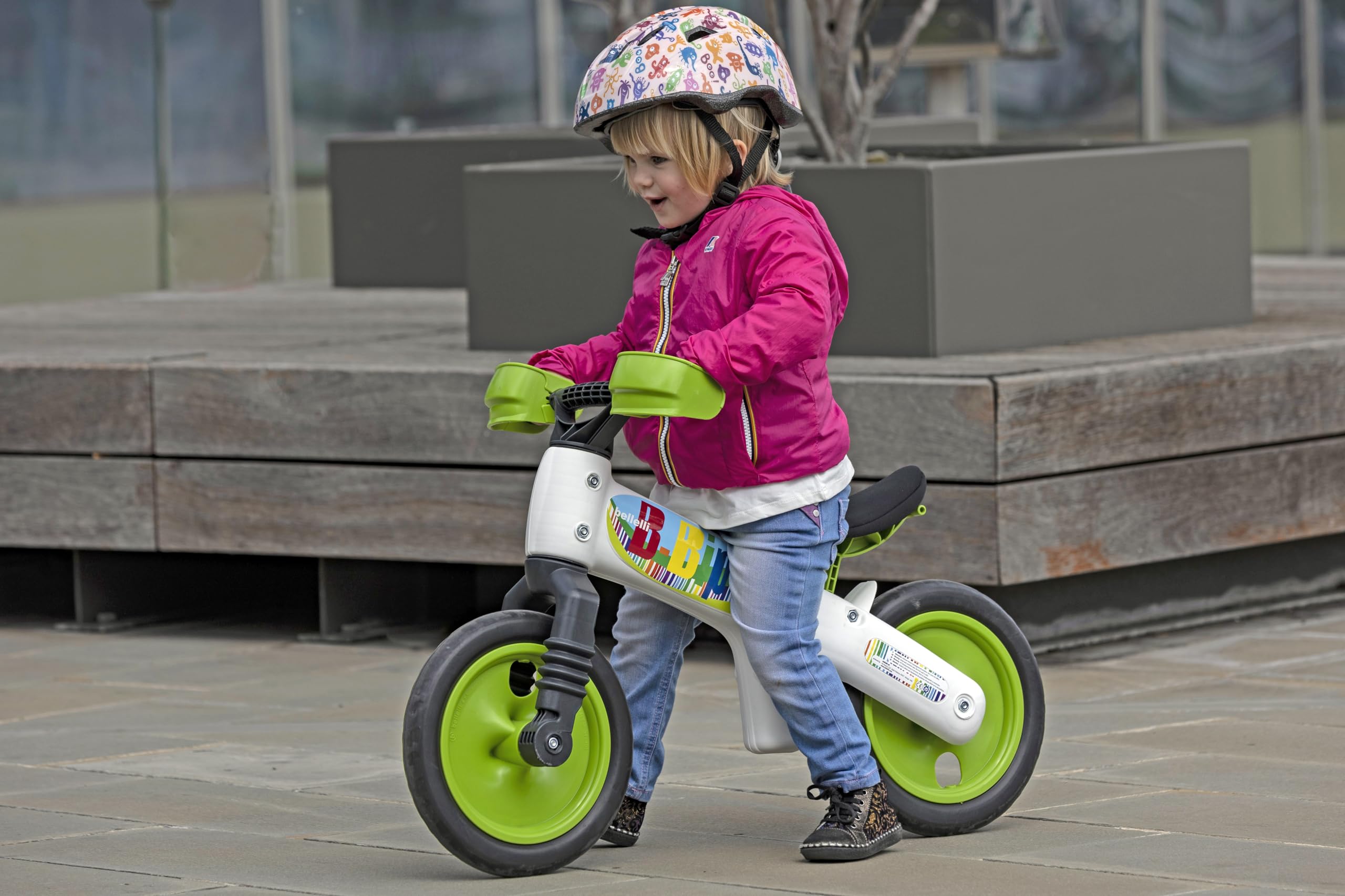 b bellelli B-Bip - Bicicletta senza Pedali - per Bambini da 2 a 5 Anni, Peso Massimo 33 kg - Utilizzo all'Interno e all'Esterno - Bianco e Rosso