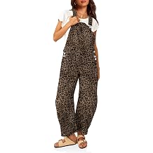 PLNOTME Womens Denim Bib Overalls Barrel Leg Adjustable Strap Jean Jumpsuit | 90s Outfits,Baggy Jumpers,Loose Overalls with Pockets
