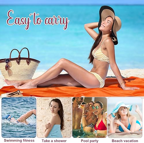 Miniatura 6 de Redbaker Paquete de 16 toallas de playa de microfibra de gran tamaño para adultos, toallas de playa de secado rápido, absorbentes, toallas de