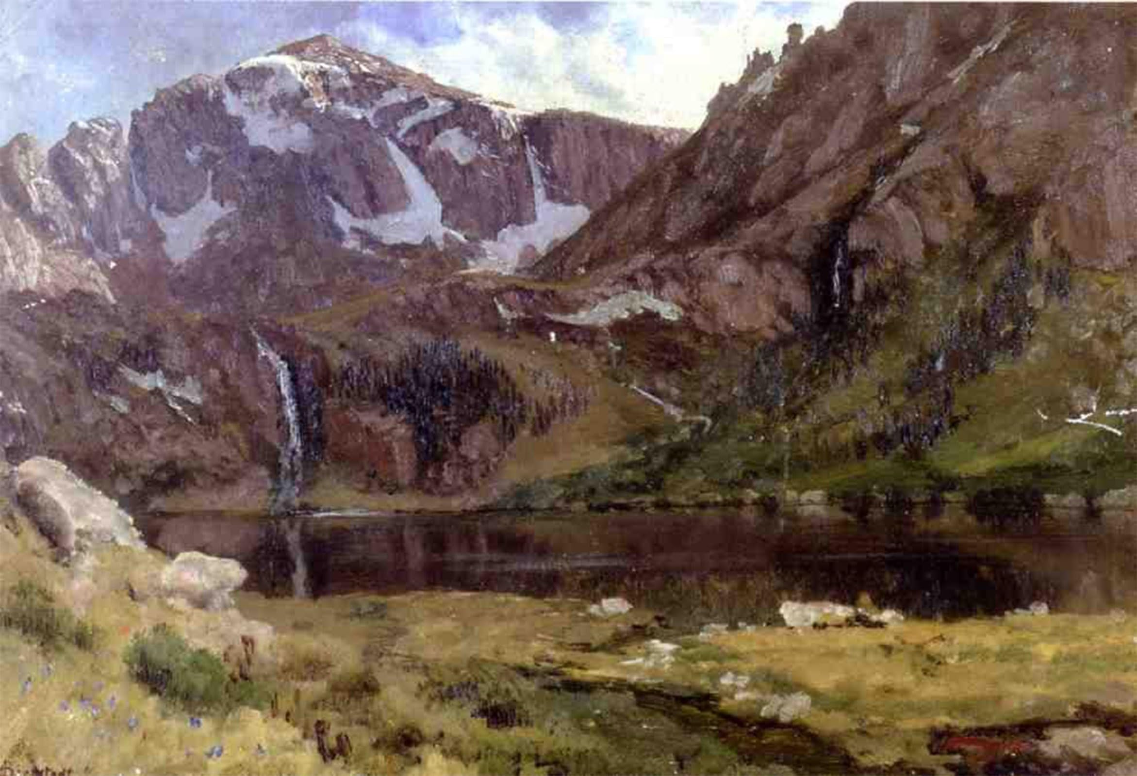 ARTXLXXBN Famous Art Print Poster Vintage Wall Art Mountain Lake by Albert Bierstadt Canvas Art Poster for Home Decor 60x90cm