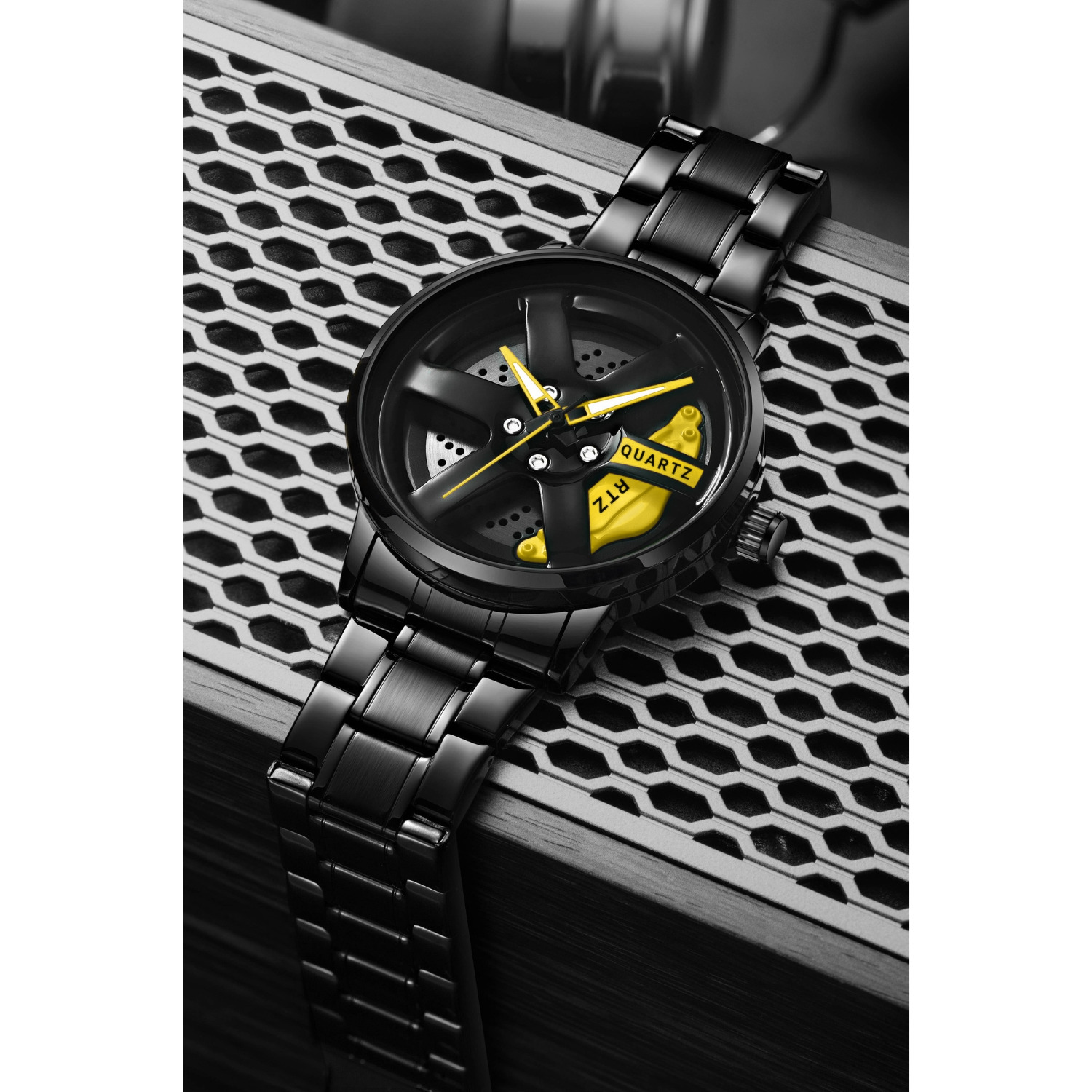 Watch 3D Rotating Spinning Watch Quartz Men Rim Car Wheel Watches on ...