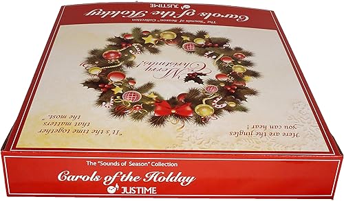 Miniatura 6 de JUSTIME Reloj de pared luminoso Polaris Silent Night de 12 pulgadas de villancicos de Navidad, movimiento de barrido silencioso, decoración del