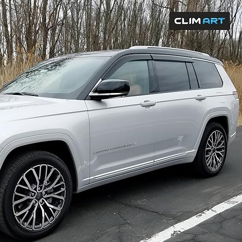Miniatura 4 de CLIM ART Protectores de lluvia increíblemente duraderos para Jeep Grand Cherokee L 2021-2024, deflectores de ventana con cinta original, deflector