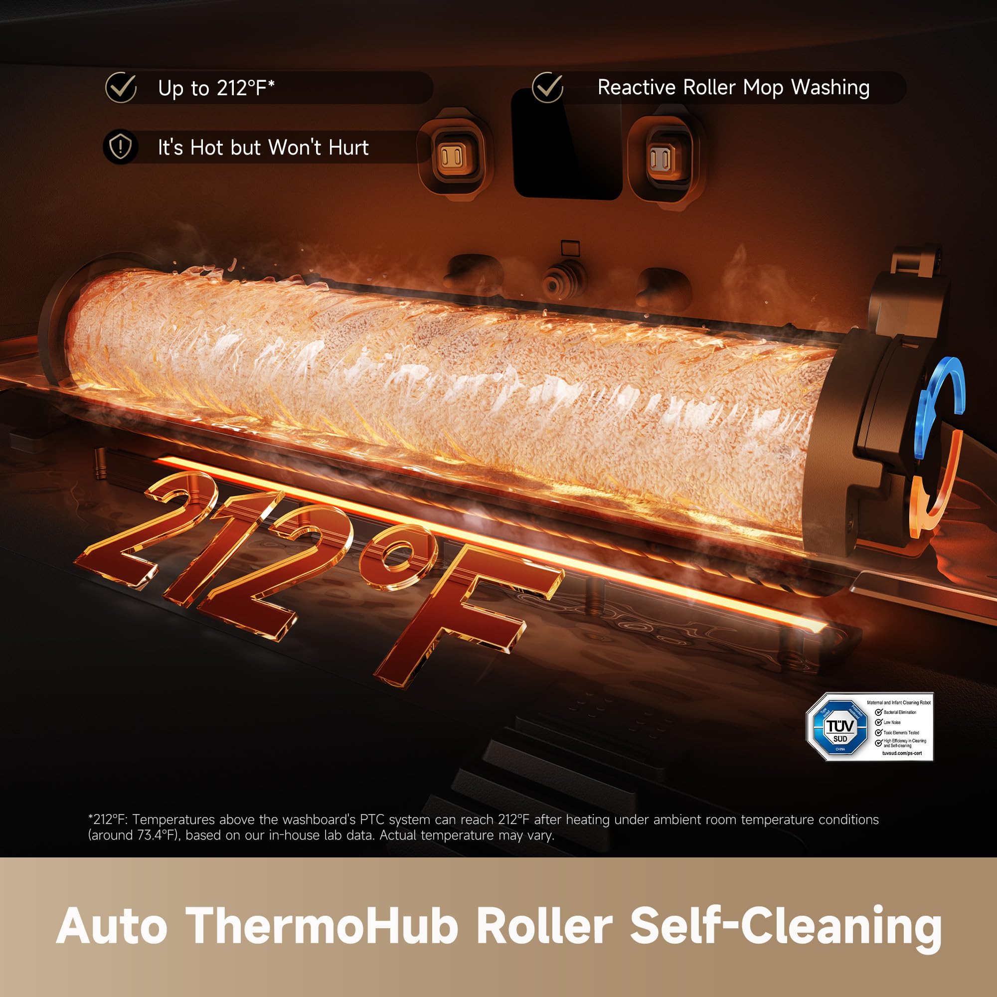 DREAME Aqua10 Ultra Roller Robot Aspirateur & Vadrouille & 30 000 Pa Aspiration, Autonettoyant Dock & Extending Roller Mop, Heat Washes & Dry, Protecteur de Tapis, Caméra AI & Technologie d'évitement