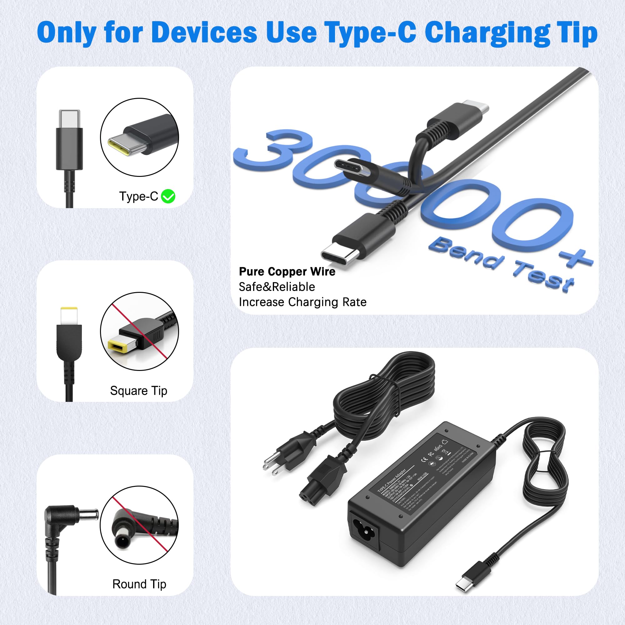 Cargador para portátil Acer Chromebook 65W 45W USB C Fast Power Adapter School