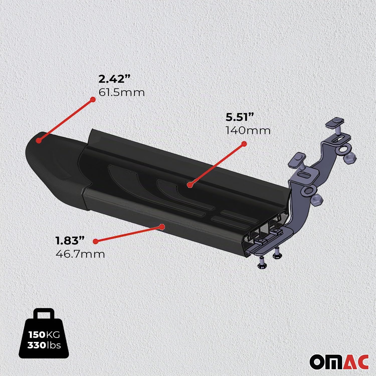 Marchepieds Latéraux pour Citroen Jumpy 2016-2026 Aluminium Noir L1 Court 2Pcs